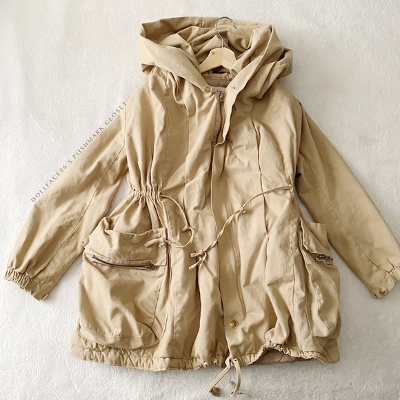 Oversized Cozy Khaki Hooded Jacket - Picture 3 of 12